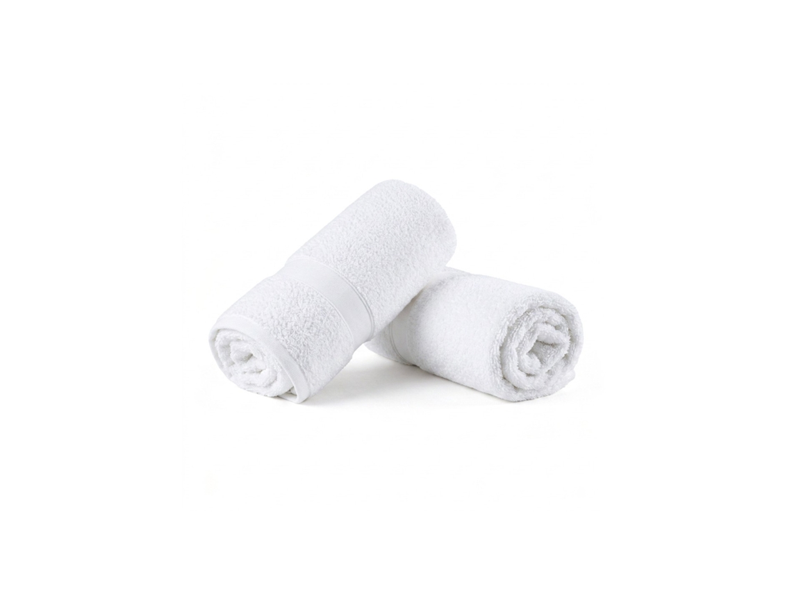 Pack 2 Toalhas Grandes Algodão 550gr/m2 - 70x140 Cm, Branco