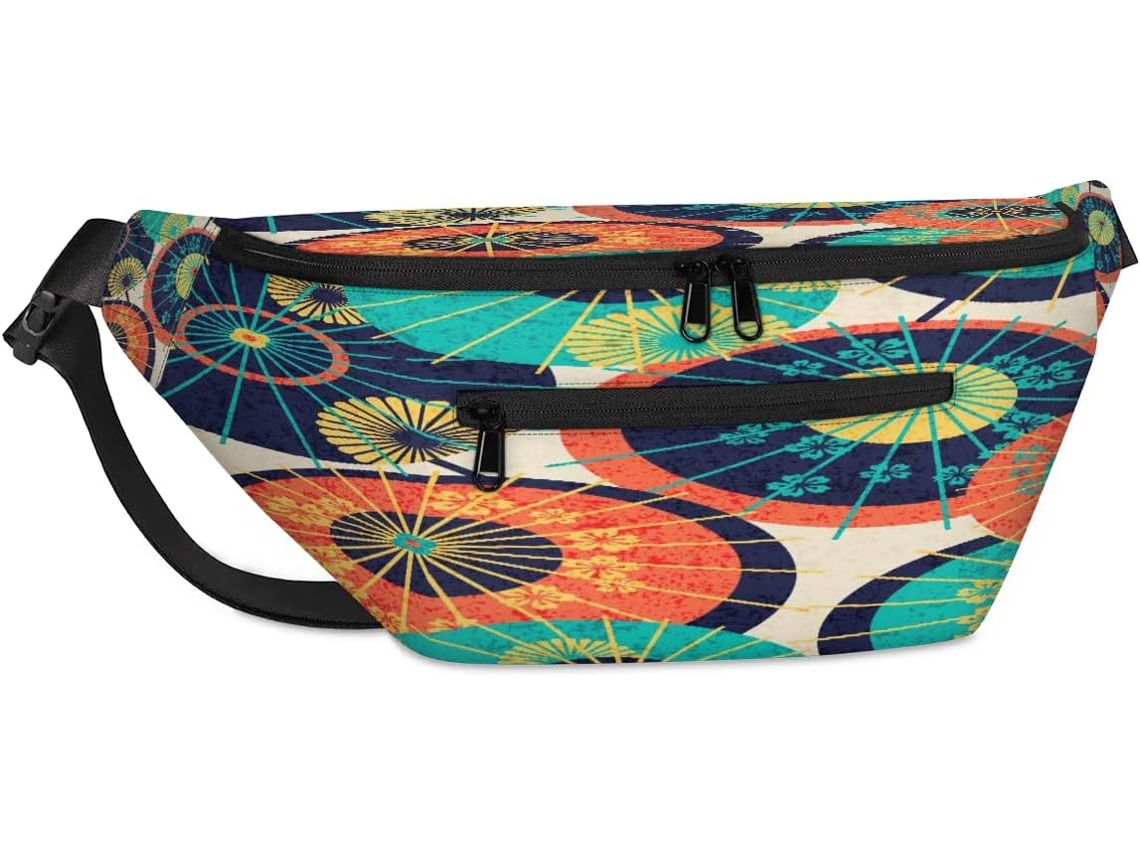 Bolsa Transversal Unissex Tropicallife com Estampa de Guarda chuva Japonês 38 X 25 9 X 19 Cm Design Pa Imperme