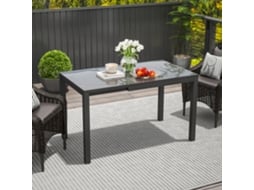 Mesa De Jantar Para Varanda, Retangular E Extensível, De 85 A 125 Cm, Ideal Para 4 A 6 Pessoas, Perfeita Para Jardim E Terraço Externo