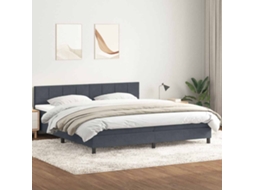 SYFAX™ Cama com Molas/colchão 180x210 Cm Veludo Cinzento escuro