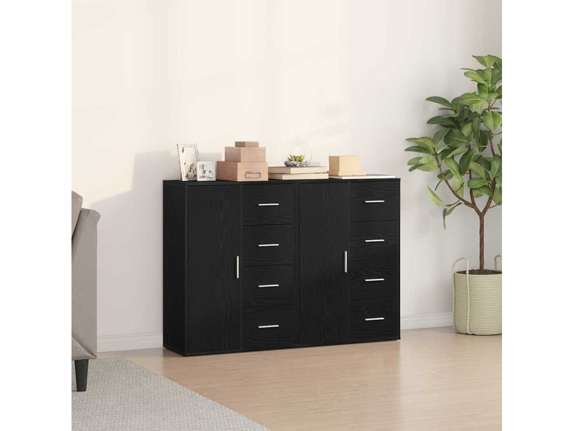 Vidaxl Buffet 2 Unid. Carvalho Preto 60 X 31 X 84 Cm