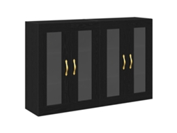 Conjunto 2 Armários De Parede Vidaxl Preto Derivados De Madeira (69,5 X 34 X 90 Cm)