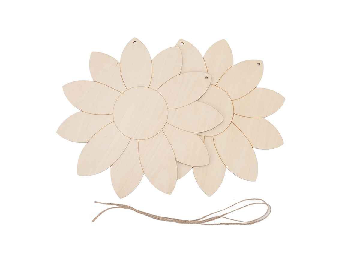 Recortes Flor de Lótus Madeira Diy Decorativo 2 Peças
