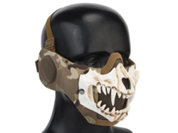 Máscara de esqueleto de meia face para o Halloween com proteção para as orelhas S/MARCA