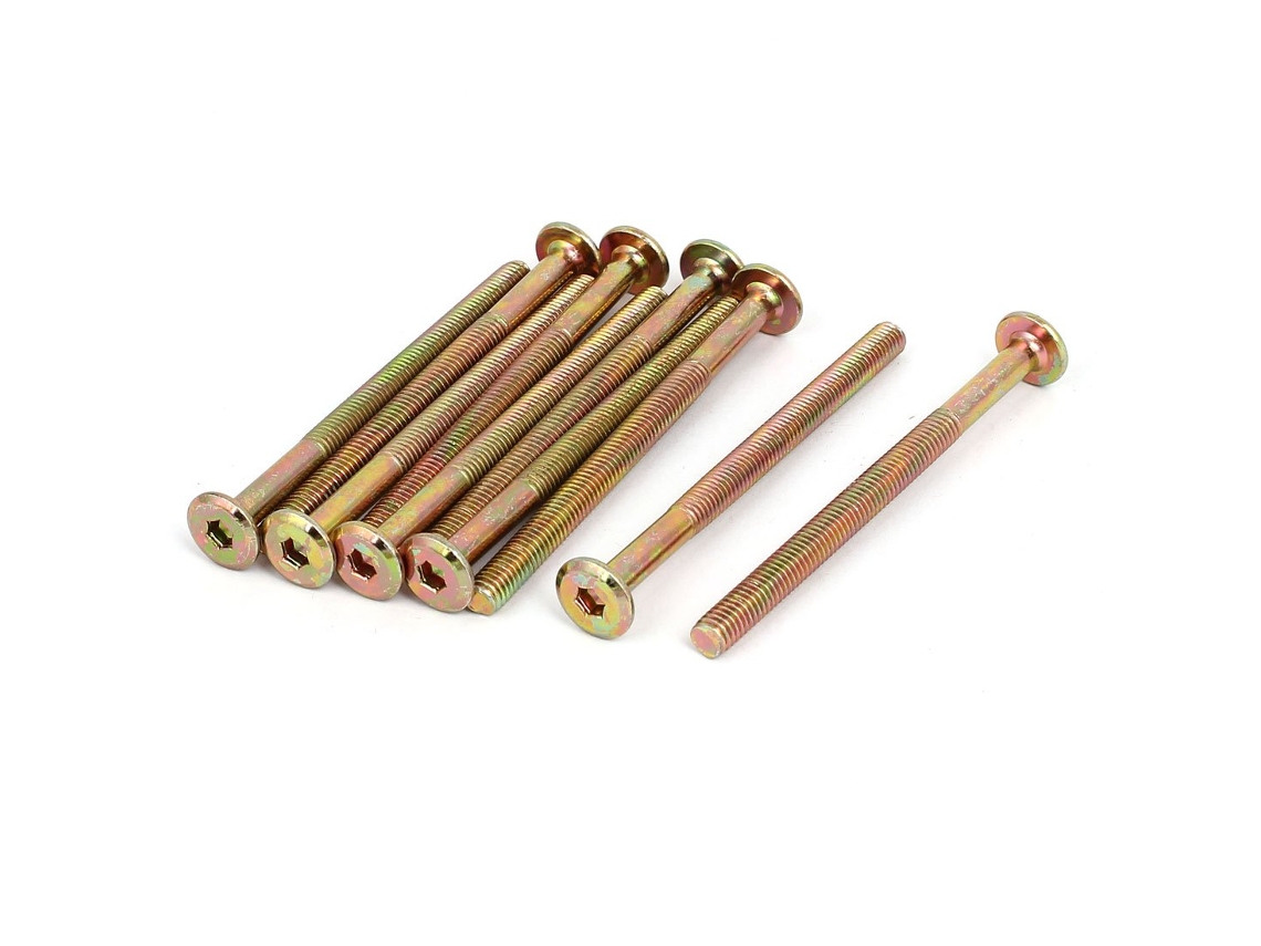 Parafusos De Fixação Sextavados Planas M6x80mm Para Móveis, Conector,