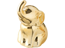 Escultura Elefante Cerâmica Dourada Decoração Simples Delicada Ornamento Elegante Escritório Mesa Casa GOKOCO