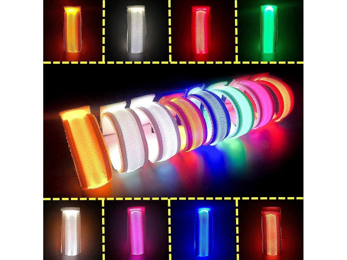 Rebe-pulseras Led Luminosas Com 8 Cores E Modos De Pisca, Incluem Baterias Extras, Para Festa E Atividades Ao Ar Livre