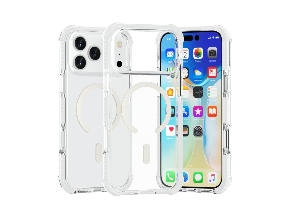 Capa De Acrílico Transparente À Prova De Choque Para Iphone 17 Pro Max - Magnética - Magsafe