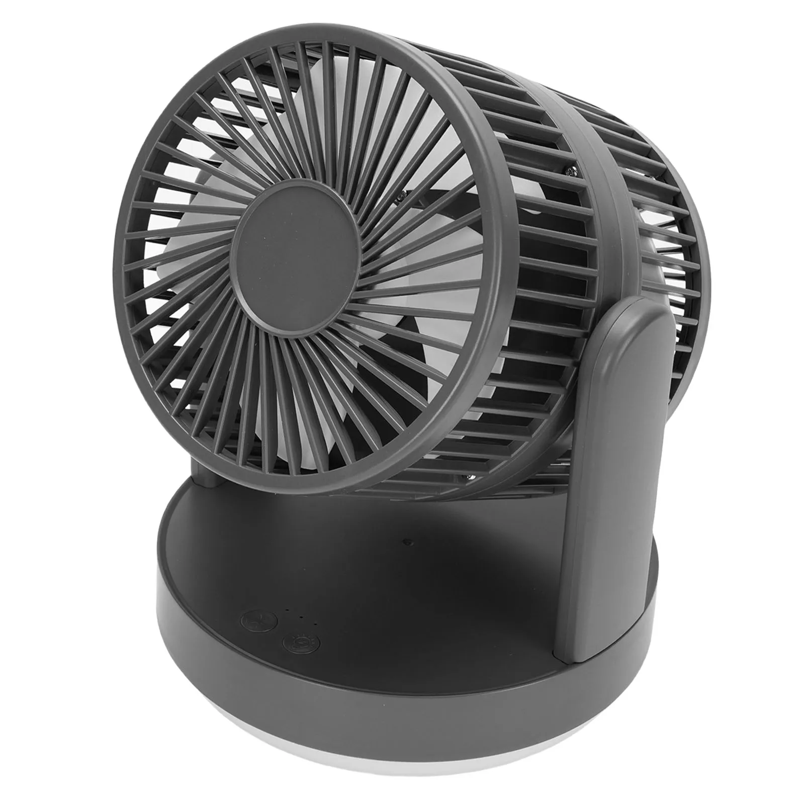 Ventilador de Mesa Recarregável MDUG com luz noturna, circulação de ar oscilante e 3 velocidades (20x15x10 cm)