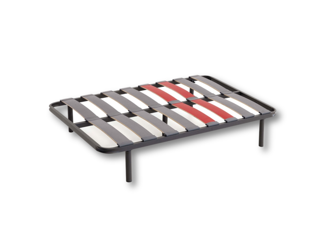 Sommier com estrado de ripas e pés 90x190 cm | Silencioso