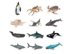 Conjunto De Brinquedos De Animais Miniatura Simulados Educativos Para Crianças 12 Peças