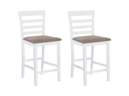 Vidaxl Bancos De Bar 2 Pcs Tecido Branco