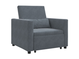 Sofá Cama Conversível 3 Em 1 Cinza Escuro Veludo Vidaxl Charcoal Polyester (90x165x87 Cm)