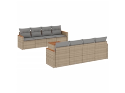 Garden Dining Set, Garden Dining Sets Vidaxl Bege Rattan / Vime (200 Cm Table Length)