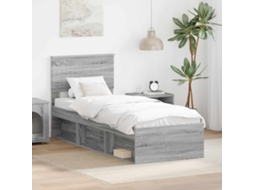 Vidaxl Estrutura Da Cama Com Cabeceira Cinza Sonoma 75 X 190 Cm