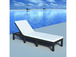 Chaise Lounge HARLANV1 com Almofadão em Vime Pe Preto