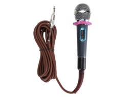 Microfone dinâmico com fio e bobina móvel para karaokê e canto, microfone vocal de mão