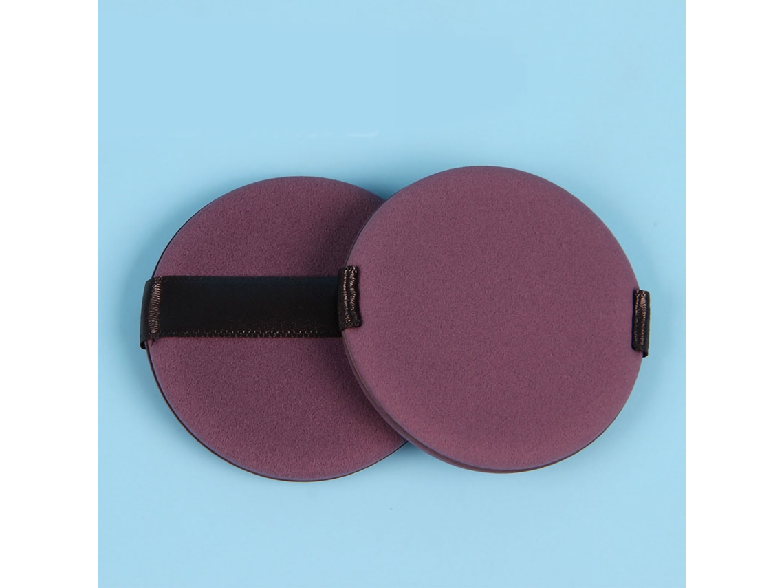 Almohadilla De Maquillaje De Polvo Bicolor Suave Redonda Morado Oscuro Para Seco Y Húmedo
