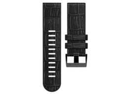 Bracelete de Smartwatch para Garmin Fenix 7X/6X Pro/Tactix 7 26mm Pulseira de couro de silicone com textura de crocodilo (preta)