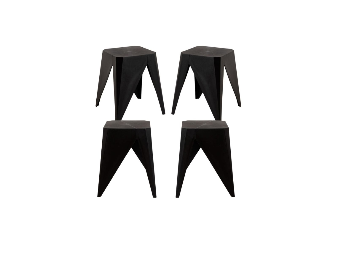 Pack 4 Bancos Bul - Preto