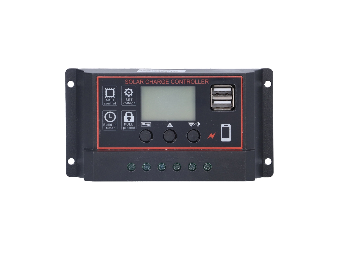 Controlador de Carga Solar 12V/24V 30A LCD USB | S/MARCA