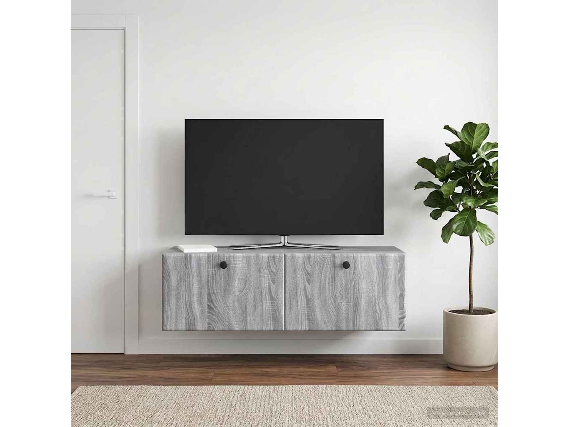 Vidaxl Gabinete De Tv De Parede 98 X 31 X 30 Cm Sonoma Cinzento
