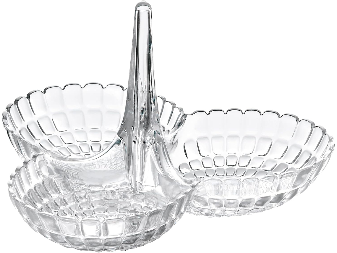 Prato Transparente para Frutas e Doces, de Várias Camadas, para Sala de Estar, Branco Transparente DUREFORWARD