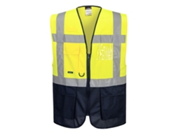 Colete De Alta Visibilidade Varsóvia Contraste Executivo / Amarelo Marinho / L Portwest