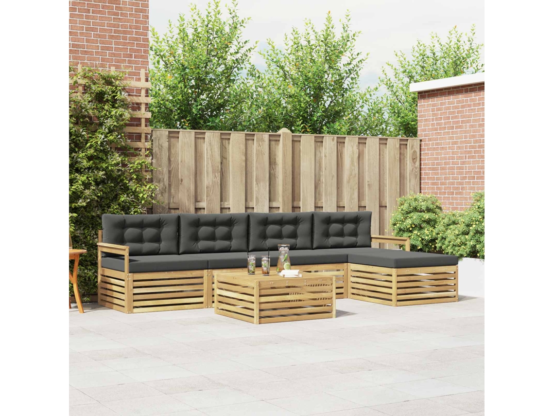 Vidaxl Conjunto De Sofás Para Exterior 7 Unid. Branco E Antracite