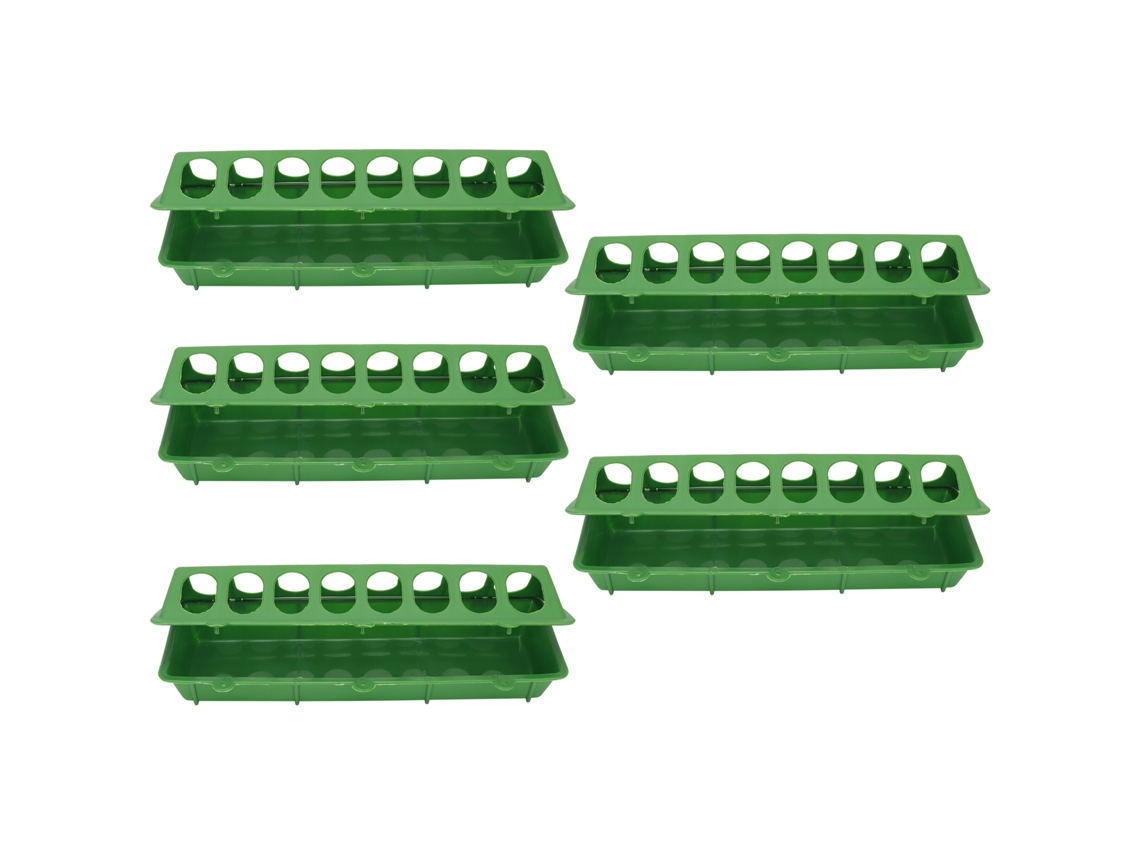 5set Comedouro para Pássaros Gaiola Plástico Verde | S/MARCA