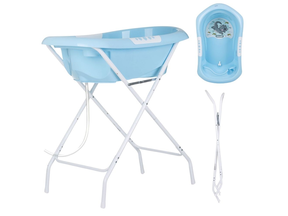 Banheira Infantil Noemi Com Suporte Dobrável Da Chipolino, Azul.