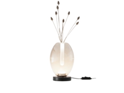 Candeeiro de Mesa Tully Led de 7w com Estrutura em Metal e Vidro de Borossilicato Cognac, Regulação Touch e Cct 2700k/3000k/4000k Tully FABAS LUCE