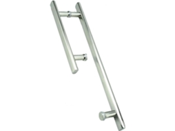 Puxador De Porta Vidro Com Sistema Pressão E Puxar, Em Aço Inoxidável, Para Banheiro, Com Distância Entre Furos De 185mm
