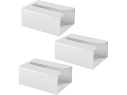 Porta-toalhas De Parede E Caixa De Lenços De Papel, 3 Peças, Plástico Branco