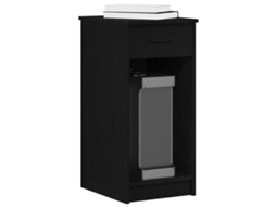Vidaxl Suporte Torre De Computador Com Gaveta 35x45x77 Cm Preto