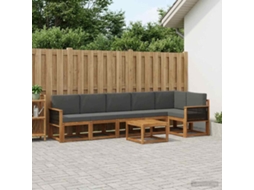 Vidaxl Conjunto De Sofás Para Exterior 7 Unid. Natural E Antracite
