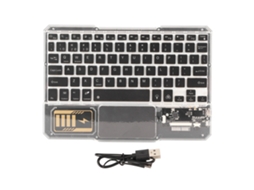 Teclado Bluetooth Mali Multifuncional Ultra Slim com Luz de Fundo RGB para Tablets iOS e Android