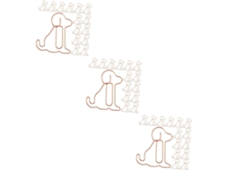 Clips de papel dourados em formato de cachorrinho, com notas musicais, Série 3, material escolar, 50 unidades x 3 pacotes.