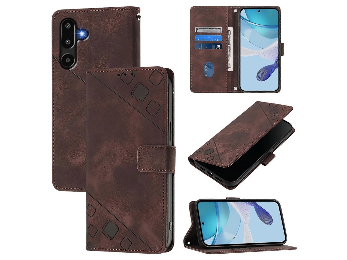 Capa De Celular Em Couro Com Relevo E Toque De Pele