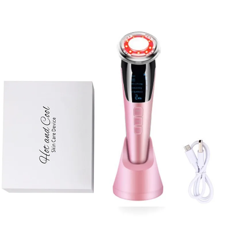 Massageador facial elétrico de microcorrente (rosa)