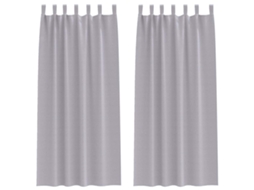 Conjunto 2 Cortinas Opacas Vidaxl Cinzento Poliéster (260 X 140 Cm)