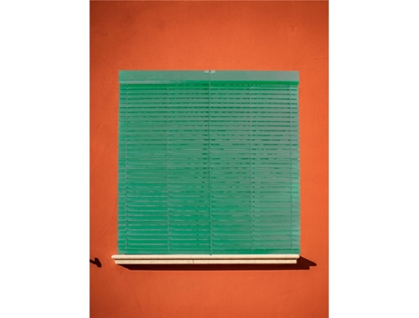 Cortina de madeira Alicantina com roldana metálica - Cortina de enrolar para janelas, portas, sala branca (pintada) 120 x 160 cm