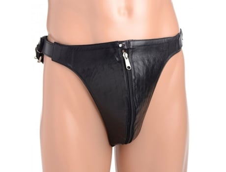 Jockstrap De Confinamiento De Cuero Con Púas