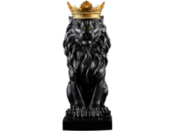 Estátua De Leão Coroado Para Casa, Escritório Ou Bar Escultura De Resina De Leão Macho Artesanat Gokoco