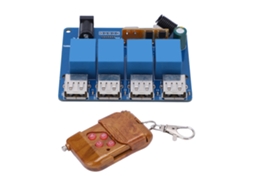 Módulo De Alimentação De 4 Canais 5v Dc Com Entrada Type C E Saída Usb Com Controle Remoto