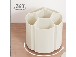 Suporte de Mesa com 6 Compartimentos, Porta, Canetas Giratório, Organizador de Escritório, Armazenamento de Mesa, Branco, 135* 135mm BRILVIBERA