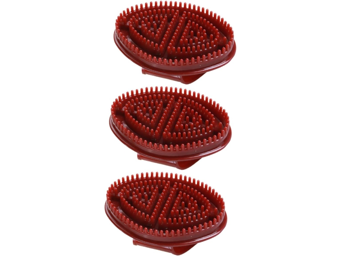 Conjunto De 3 Escovas Banho Plástico Fomiyes, Com Design Exclusivo Em Formato De Luva Para Massagem No Couro Cabeludo E