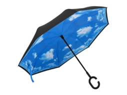 Vidaxl Guarda-chuva C/ Pega Em Forma De C 108 Cm Preto