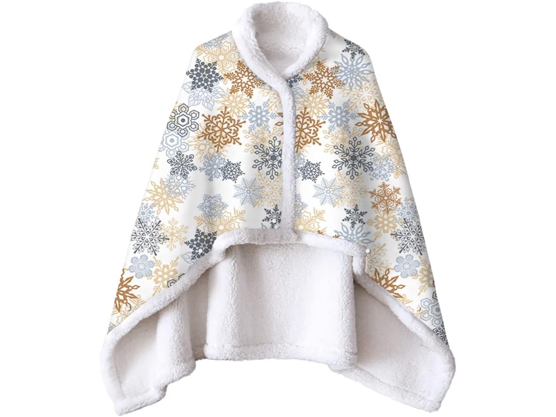 Manta de Lã Sherpa Fansu Xale Grossa e Macia Inverno com Botões Quente Microfibra para Adultos Crianças 130x90