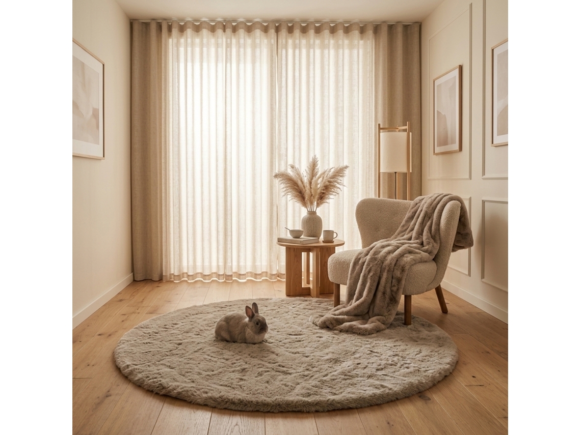 Consilio Concept Tapete De Pele Sintética Cloud Super Soft 200x200 Cm Taupe
